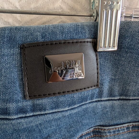 Joseph Ribkoff Pull On Painted Splatter Denim Jeans Size 12 Stretchy Artsy Fun - Picture 10 of 11